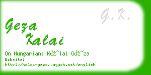 geza kalai business card